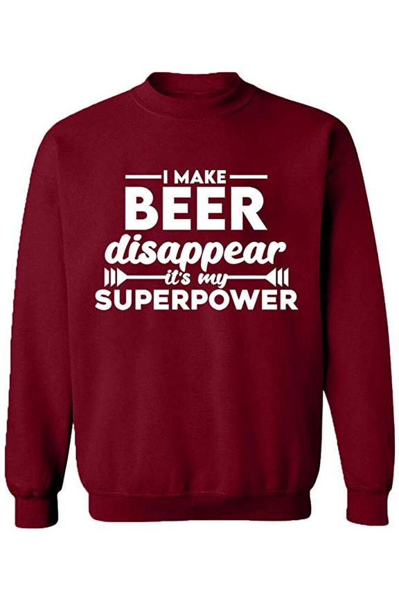 Unisex Crewneck Sweatshirt Custom Sweater Slim Fit Long Sleeve Sweater - Cardinal Red Large