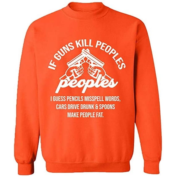 Unisex Crewneck Sweatshirt Custom Sweater Slim Fit Long Sleeve Sweater - Orange Small