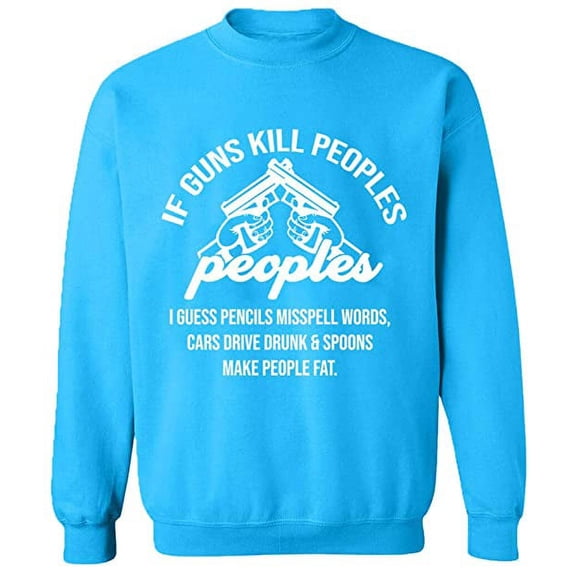 Unisex Crewneck Sweatshirt Custom Sweater Slim Fit Long Sleeve Sweater - Sapphire Medium