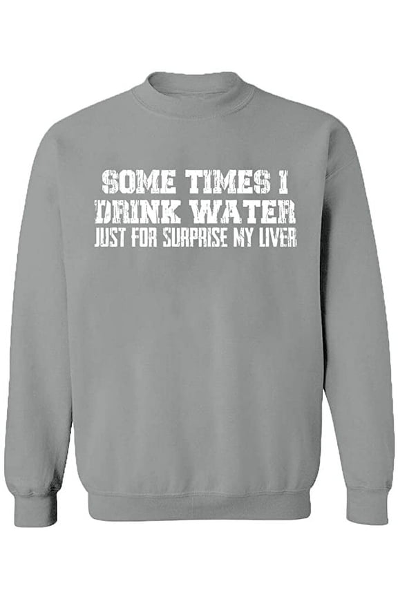 Unisex Crewneck Sweatshirt Custom Sweater Slim Fit Long Sleeve Sweater - Sport Grey Large