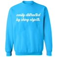 thumbnail image 1 of Unisex Crewneck Sweatshirt, Distracted By Shiny Objects, Slim Fit, Long Sleeve Sweater - Sapphire 3X-Large, 1 of 2