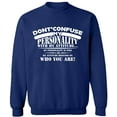 thumbnail image 1 of Unisex Crewneck Sweatshirt, Don't Confuse My Personality, Custom Sweater, Slim Fit, Long Sleeve Sweater - Navy Blue Medium, 1 of 2