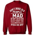 thumbnail image 1 of Unisex Crewneck Sweatshirt, Don't Make Old People, Custom Sweater, Slim Fit, Long Sleeve Sweater - Antiquee Cherry Small, 1 of 2