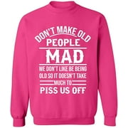 Unisex Crewneck Sweatshirt, Dont Make Old People, Custom Sweater, Slim Fit, Long Sleeve Sweater - Heliconia 2X-Large