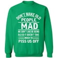 thumbnail image 1 of Unisex Crewneck Sweatshirt, Don't Make Old People, Custom Sweater, Slim Fit, Long Sleeve Sweater - Irish Green 2X-Large, 1 of 2