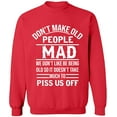 thumbnail image 1 of Unisex Crewneck Sweatshirt, Don't Make Old People, Custom Sweater, Slim Fit, Long Sleeve Sweater - Red 2X-Large, 1 of 2