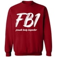 thumbnail image 1 of Unisex Crewneck Sweatshirt, Female Body Inspector, Slim Fit, Long Sleeve Sweater - Antiquee Cherry Small, 1 of 2