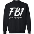 thumbnail image 1 of Unisex Crewneck Sweatshirt, Female Body Inspector, Slim Fit, Long Sleeve Sweater - Black 2X-Large, 1 of 2