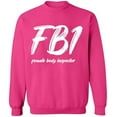 thumbnail image 1 of Unisex Crewneck Sweatshirt, Female Body Inspector, Slim Fit, Long Sleeve Sweater - Heliconia Large, 1 of 2