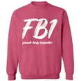 thumbnail image 1 of Unisex Crewneck Sweatshirt, Female Body Inspector, Slim Fit, Long Sleeve Sweater - Safety Pink Medium, 1 of 2