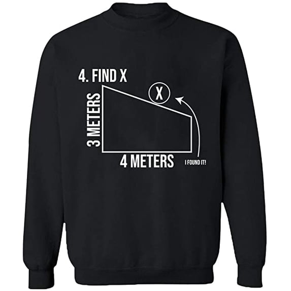 Unisex Crewneck Sweatshirt, Find X Found It Math, Custom Sweater, Slim Fit, Long Sleeve Sweater - Black 2X-Large