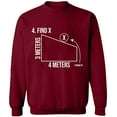 thumbnail image 1 of Unisex Crewneck Sweatshirt, Find X Found It Math, Custom Sweater, Slim Fit, Long Sleeve Sweater - Cardinal Red Medium, 1 of 2