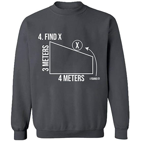 Unisex Crewneck Sweatshirt, Find X Found It Math, Custom Sweater, Slim Fit, Long Sleeve Sweater - Charcoal Medium