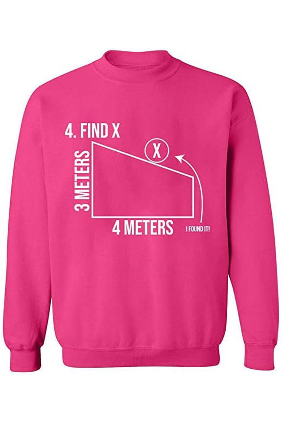 Unisex Crewneck Sweatshirt, Find X Found It Math, Custom Sweater, Slim Fit, Long Sleeve Sweater - Heliconia Large