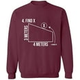 thumbnail image 1 of Unisex Crewneck Sweatshirt, Find X Found It Math, Custom Sweater, Slim Fit, Long Sleeve Sweater - Maroon X-Large, 1 of 2