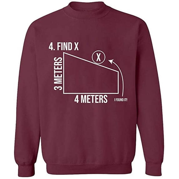 Unisex Crewneck Sweatshirt, Find X Found It Math, Custom Sweater, Slim Fit, Long Sleeve Sweater - Maroon X-Large
