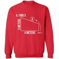 thumbnail image 1 of Unisex Crewneck Sweatshirt, Find X Found It Math, Custom Sweater, Slim Fit, Long Sleeve Sweater - Red Medium, 1 of 2