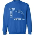 thumbnail image 1 of Unisex Crewneck Sweatshirt, Find X Found It Math, Custom Sweater, Slim Fit, Long Sleeve Sweater - Royal Blue Large, 1 of 2