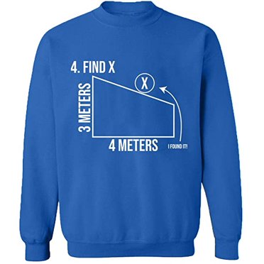Unisex Crewneck Sweatshirt, Find X Found It Math, Custom Sweater, Slim Fit, Long Sleeve Sweater - Royal Blue Medium