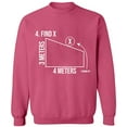 thumbnail image 1 of Unisex Crewneck Sweatshirt, Find X Found It Math, Custom Sweater, Slim Fit, Long Sleeve Sweater - Safety Pink X-Large, 1 of 2