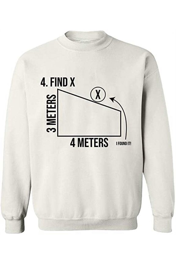 Unisex Crewneck Sweatshirt, Find X Found It Math, Custom Sweater, Slim Fit, Long Sleeve Sweater - White Large