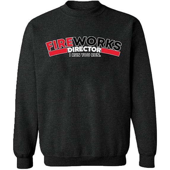 Unisex Crewneck Sweatshirt, Fire Work Director, Slim Fit, Long Sleeve Sweater - Dark Heather Medium