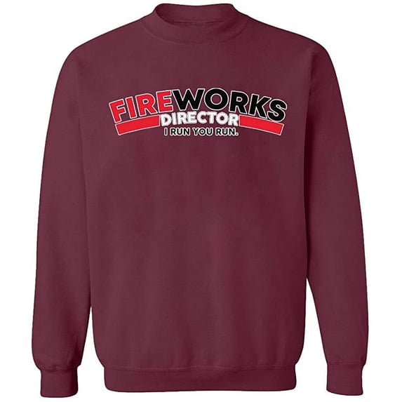 Unisex Crewneck Sweatshirt, Fire Work Director, Slim Fit, Long Sleeve Sweater - Maroon Small
