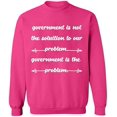 thumbnail image 1 of Unisex Crewneck Sweatshirt, Government is The Problem, Custom Sweater, Slim Fit, Long Sleeve Sweater - Heliconia 3X-Large, 1 of 2