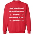thumbnail image 1 of Unisex Crewneck Sweatshirt, Government is The Problem, Custom Sweater, Slim Fit, Long Sleeve Sweater - Red Large, 1 of 2