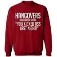 thumbnail image 1 of Unisex Crewneck Sweatshirt, Hangovers Gods Way, Slim Fit, Long Sleeve Sweater - Antiquee Cherry Small, 1 of 2