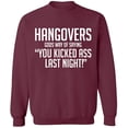 thumbnail image 1 of Unisex Crewneck Sweatshirt, Hangovers Gods Way, Slim Fit, Long Sleeve Sweater - Maroon Medium, 1 of 2