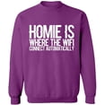 thumbnail image 1 of Unisex Crewneck Sweatshirt, Home is Where The Wifi Connect, Slim Fit, Long Sleeve Sweater - Purple 3X-Large, 1 of 2