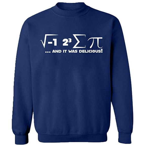 Unisex Crewneck Sweatshirt, I Ate Some Pi Day It Was Delicious Math, Custom Sweater, Slim Fit, Long Sleeve Sweater - Navy Blue 3X-Large