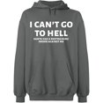 thumbnail image 1 of Unisex Crewneck Sweatshirt, I Can't Go To Hell, Slim Fit, Long Sleeve Sweater - Graphite Heather Small, 1 of 2