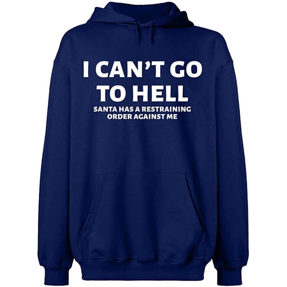 Unisex Crewneck Sweatshirt, I Can't Go To Hell, Slim Fit, Long Sleeve Sweater - Navy Blue Medium