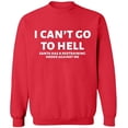 thumbnail image 1 of Unisex Crewneck Sweatshirt, I Can't Go To Hell, Slim Fit, Long Sleeve Sweater - Red 2X-Large, 1 of 2