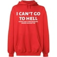 thumbnail image 1 of Unisex Crewneck Sweatshirt, I Can't Go To Hell, Slim Fit, Long Sleeve Sweater - Red X-Large, 1 of 2