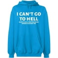 thumbnail image 1 of Unisex Crewneck Sweatshirt, I Can't Go To Hell, Slim Fit, Long Sleeve Sweater - Sapphire Large, 1 of 2