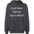 thumbnail image 1 of Unisex Crewneck Sweatshirt, I Can't Have Kids My Dod is Allergic, Slim Fit, Long Sleeve Sweater - Charcoal X-Large, 1 of 2