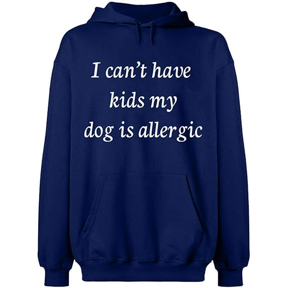 Unisex Crewneck Sweatshirt, I Can't Have Kids My Dod is Allergic, Slim Fit, Long Sleeve Sweater - Navy Blue Small