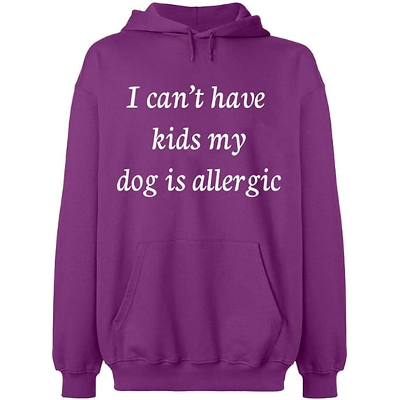 Unisex Crewneck Sweatshirt, I Can't Have Kids My Dod is Allergic, Slim Fit, Long Sleeve Sweater - Purple X-Large
