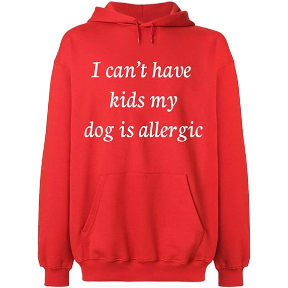 Unisex Crewneck Sweatshirt, I Can't Have Kids My Dod is Allergic, Slim Fit, Long Sleeve Sweater - Red 3X-Large