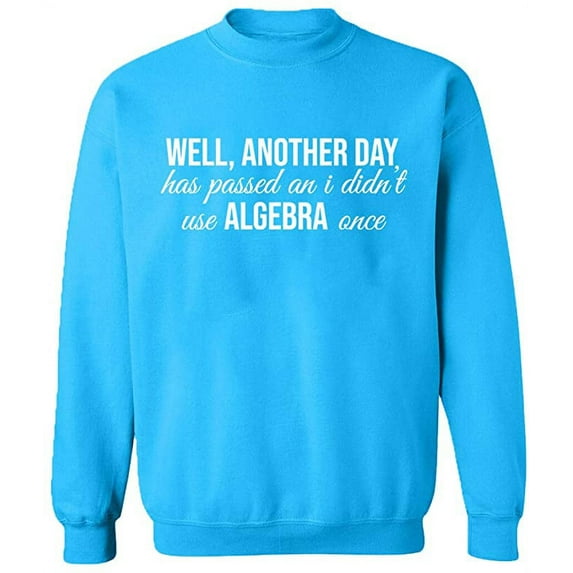 Unisex Crewneck Sweatshirt, I Didn't Use Algebra Once, Slim Fit, Long Sleeve Sweater - Sapphire Small