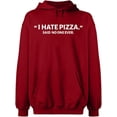 thumbnail image 1 of Unisex Crewneck Sweatshirt, I Hate Pizza Said No One Ever, Slim Fit, Long Sleeve Sweater - Antiquee Cherry Small, 1 of 2