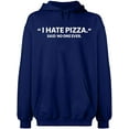 thumbnail image 1 of Unisex Crewneck Sweatshirt, I Hate Pizza Said No One Ever, Slim Fit, Long Sleeve Sweater - Navy Blue Small, 1 of 2