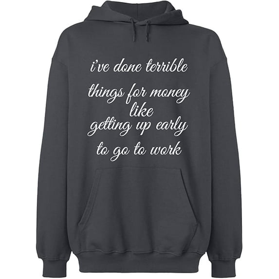 Unisex Crewneck Sweatshirt, I Have Done Terrible Things For Money, Slim Fit, Long Sleeve Sweater - Charcoal Large