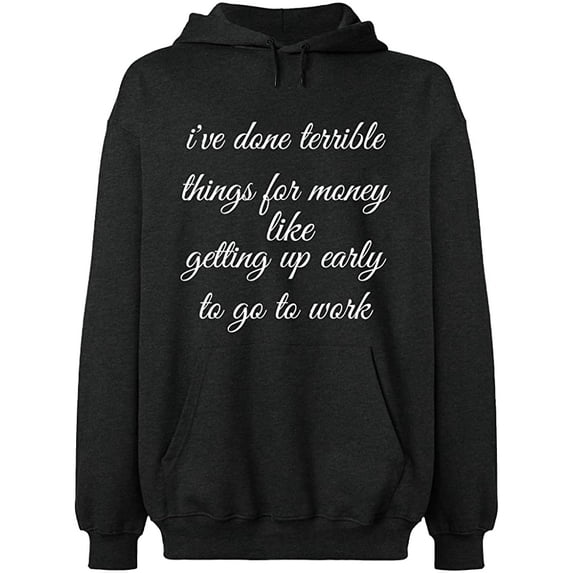 Unisex Crewneck Sweatshirt, I Have Done Terrible Things For Money, Slim Fit, Long Sleeve Sweater - Dark Heather Medium