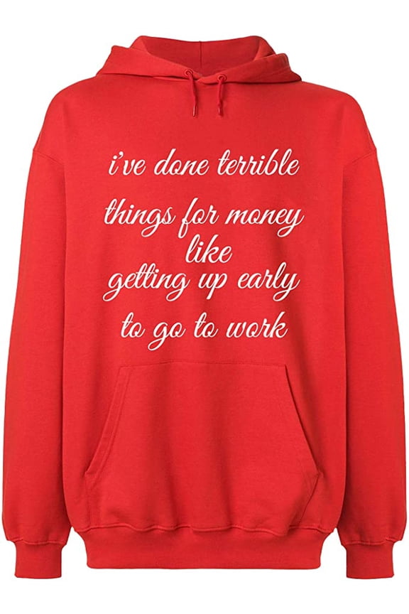 Unisex Crewneck Sweatshirt, I Have Done Terrible Things For Money, Slim Fit, Long Sleeve Sweater - Red Large