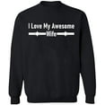 thumbnail image 1 of Unisex Crewneck Sweatshirt, I Love My Awesome Wife, Custom Sweater, Slim Fit, Long Sleeve Sweater - Black 3X-Large, 1 of 2