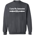 thumbnail image 1 of Unisex Crewneck Sweatshirt, I Love My Awesome Wife, Custom Sweater, Slim Fit, Long Sleeve Sweater - Charcoal 3X-Large, 1 of 2